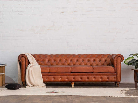 Duraster Chesterfield 3 Seater Leather Sofa