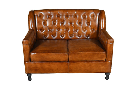 Duraster Chesterfield Colonial Vintage Brown Two Seater Sofas #98