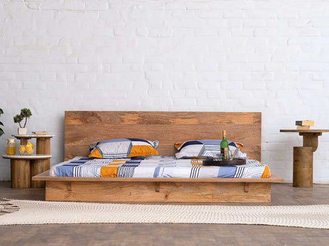 Preyas Mango Wood Platform Bed