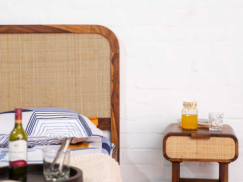 Duraster El Monte Solid Wood Rattan Bed