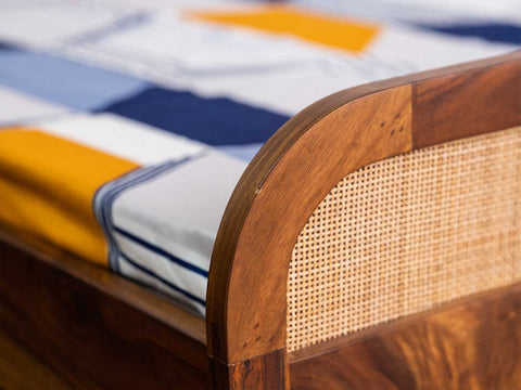 Duraster El Monte Solid Wood Rattan Bed