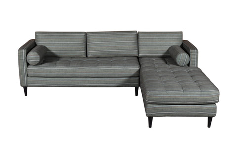 Duraster Diana L-Shape Fabric Sofa (Striped Grey) #91