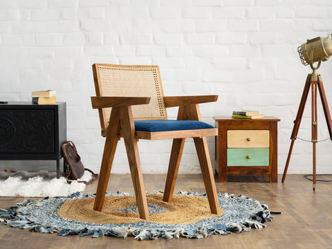 Duraster Hawkin Solid Wood Modern Cane Armchair #5