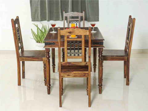 Sheesham Wood Dining Table Set 4 Seater