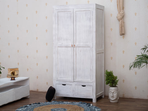 Novo Premium Distress Solid Acacia wood Wardrobe Cabinet #1