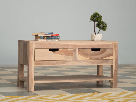 Novo Premium Modern Sheesham wood 2 drawer bedside # 1