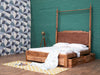 Duraster Hawkin Solid Wood Canopy Poster King Size Bed with Storage #1