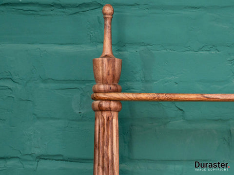 Duraster Hawkin Solid Wood Canopy Poster King Size Bed with Storage #1