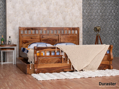 Duraster Amber Wooden Bed with Storage #1