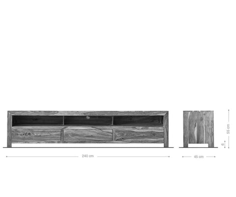 Elementary Modern Sheesham TV Unit #4 - Duraster 