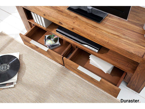 Rio Modern Sheesahm wood 2 Drawer T.V. unit#1 - Duraster 