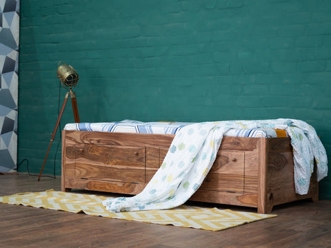 Duraster Hawkin Solid Wood Diwan Bed with Storage #1