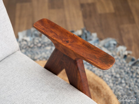 Sheesham Wood Upholstered Armchair