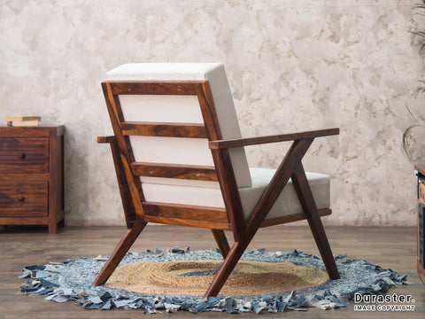 Duraster Vismit Modern Sheesham Wood Lounge Chair #8