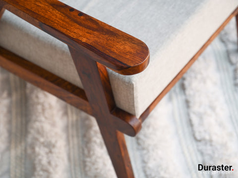 Vismit Modern Sheesham Wood Lounge Chair With Cane Work #1