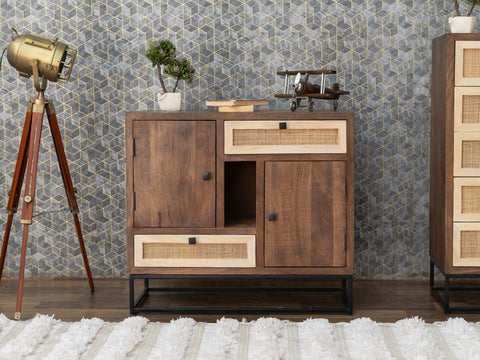 Duraster Irish Modern Sideboard Cabinet With Cane Work #2