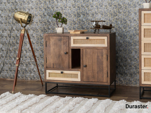 Duraster Irish Modern Sideboard Cabinet With Cane Work #2