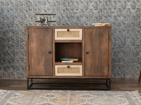Duraster Irish Wooden Sideboard Cabinet With Cane Work #3