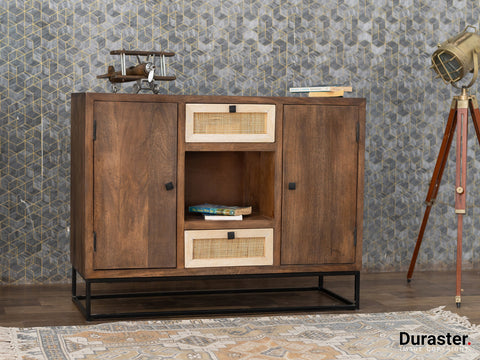 Duraster Irish Wooden Sideboard Cabinet With Cane Work #3