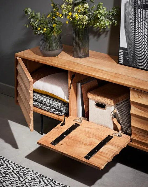 Riverrun Industrial TV Unit Acacia Wood #2 - Duraster 
