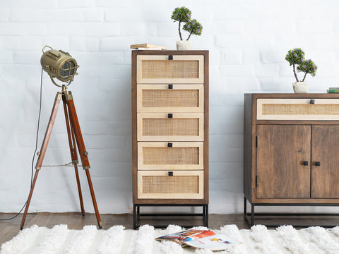 Duraster Irish Modern Chest Of Drawers With Cane Work #5