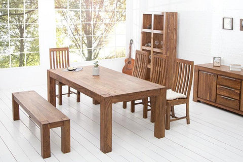 Torpedo Modern Sheesham Wood Dining Table Set#1 - Duraster 