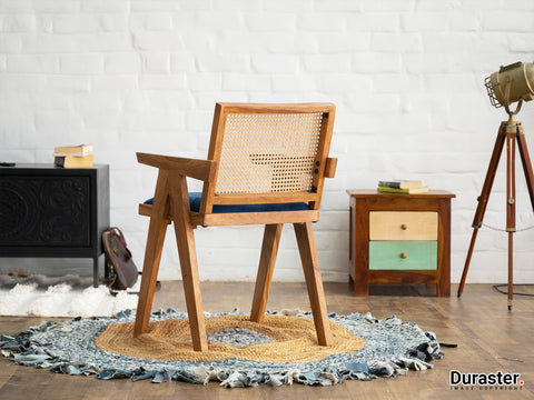 Duraster Hawkin Solid Wood Modern Cane Armchair #5