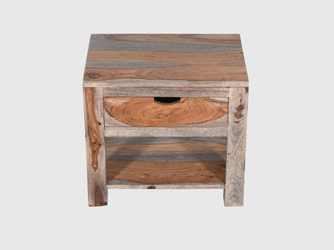 Alpaca Wooden Bedside Table with Drawer