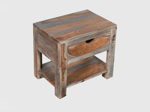 Alpaca Wooden Bedside Table with Drawer