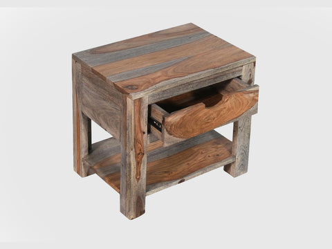 Alpaca Wooden Bedside Table with Drawer