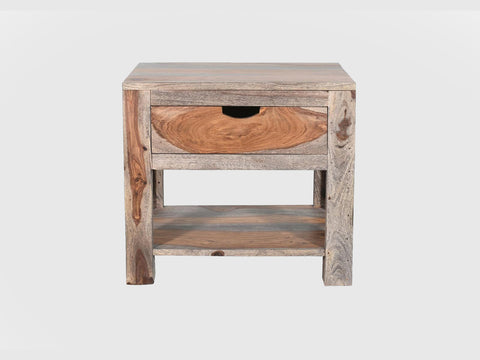 Alpaca Wooden Bedside Table with Drawer