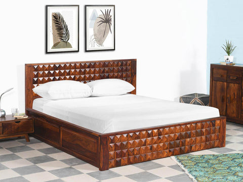 Aristocrat Solid Sheesham Wood Storage Bed