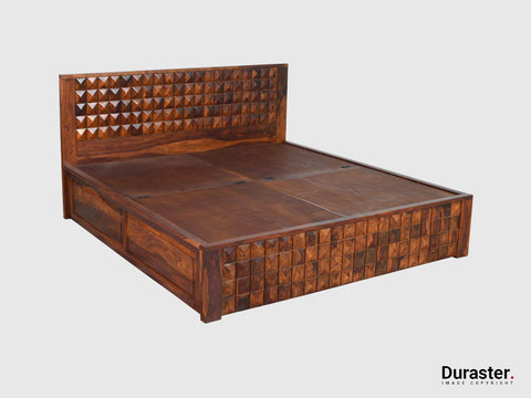 Duraster Aristocrat Solid Sheesham Wood Storage King Size Bed #8