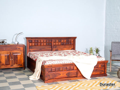 Aristocrat Solid Wood Storage King Size Bed 