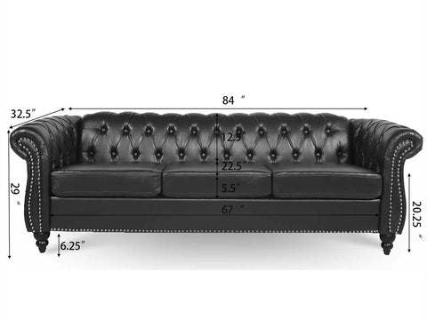 Duraster Chesterfield Traditional Three Seater Sofas #62