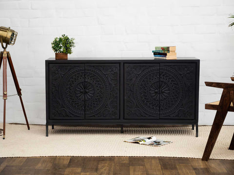 Duraster Black Marina Solid Wood Sideboard #2