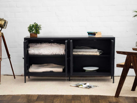Duraster Black Marina Solid Wood Sideboard #2