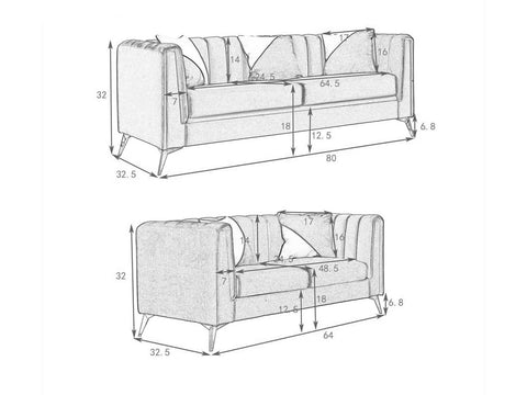 2 Seater Fabric Sofa
