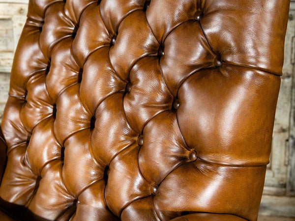 Duraster Chesterfield Single Seater Leather Sofa (Peanut Brown) #81