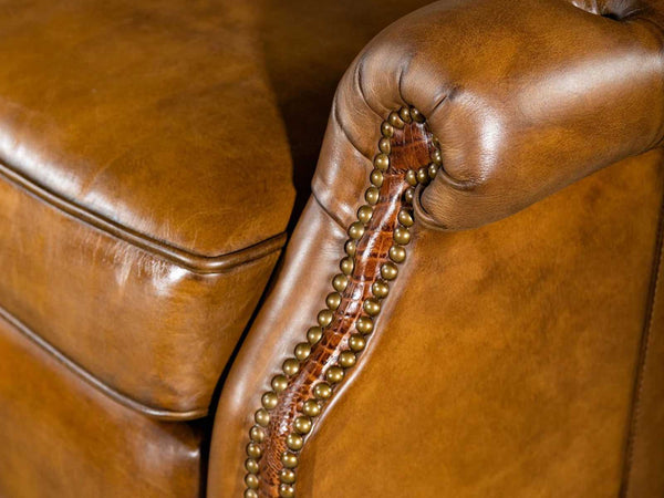 Duraster Chesterfield Single Seater Leather Sofa (Peanut Brown) #81