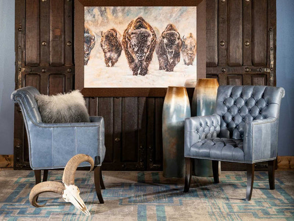 Duraster Chesterfield Single Seater Leather Armchair (Sky Blue)