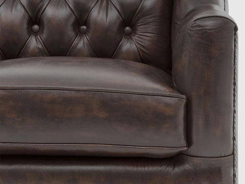 Chesterfield Colonial Brown Set of Three Sofas #7
