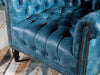 Duraster Chesterfield Single Seater Leather Lounge Chair (Sky Blue)