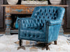 Duraster Chesterfield Single Seater Leather Lounge Chair (Sky Blue)