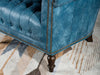 Duraster Chesterfield Single Seater Leather Lounge Chair (Sky Blue)
