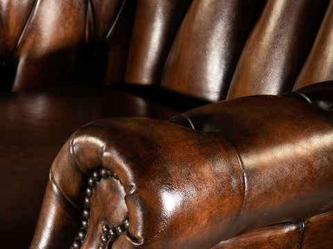 Chesterfield Single Seater Leather Sofa (Chocolate Brown) #90