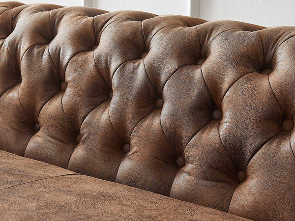 Duraster Chesterfield Vintage Brown Three Seater Sofa #19