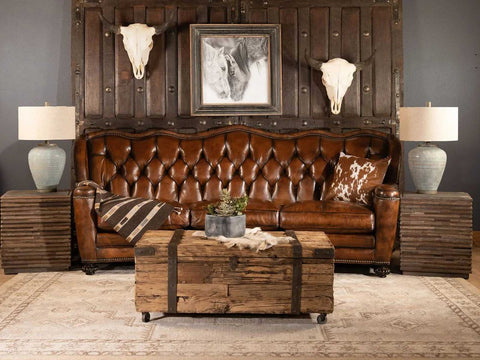 Chesterfield Traditional Three Seater Sofa (Caramel Brown) #96