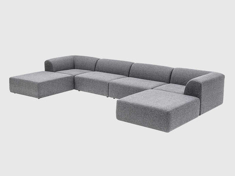 U Shaped Sectional Fabric Sofa
