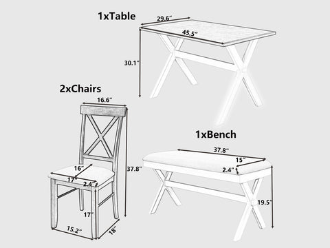 Gangaur-Dining-Table-Set-4-Seater(with Bench)